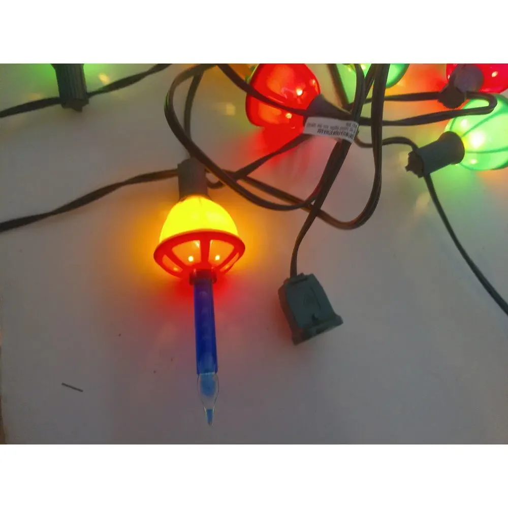 Vintage Christmas Multicolor Bubble Lights 7 Lights READ